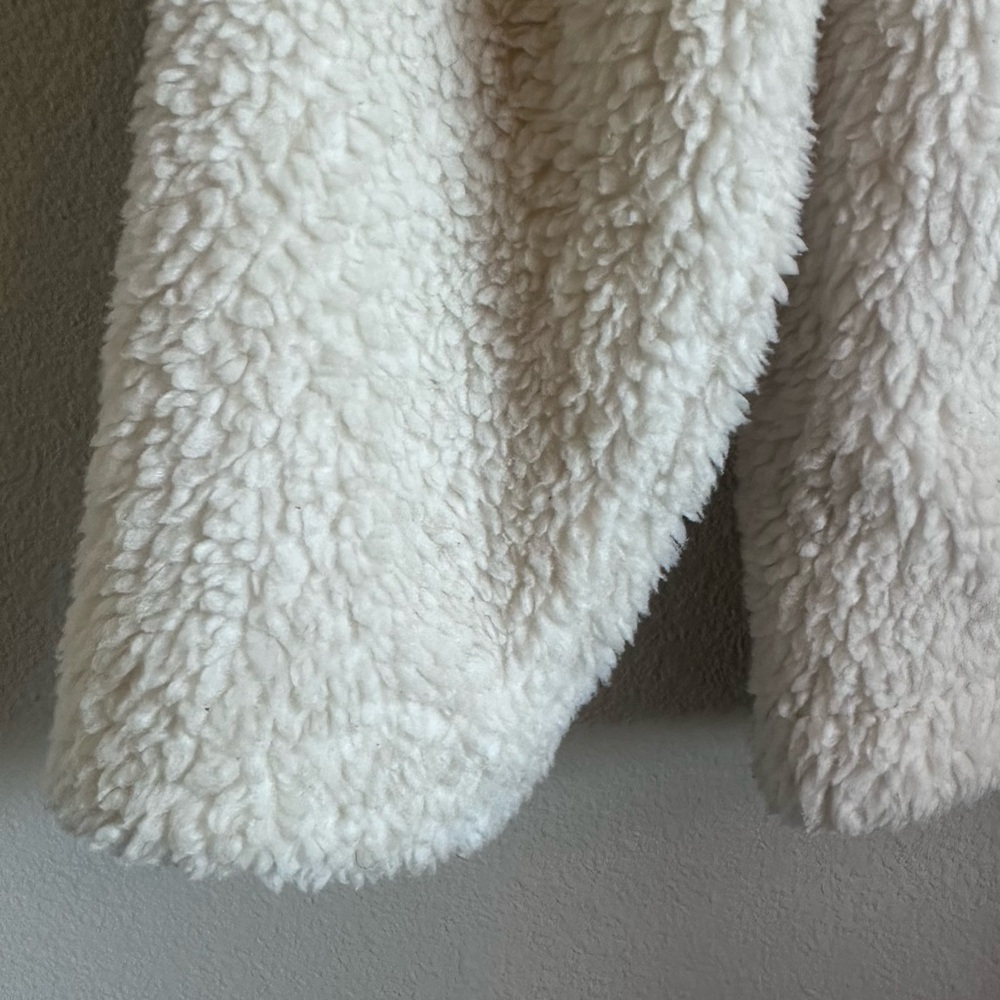 Madewell Resourced Sherpa Zip Up Jacket L Cream - Picture 8 of 14